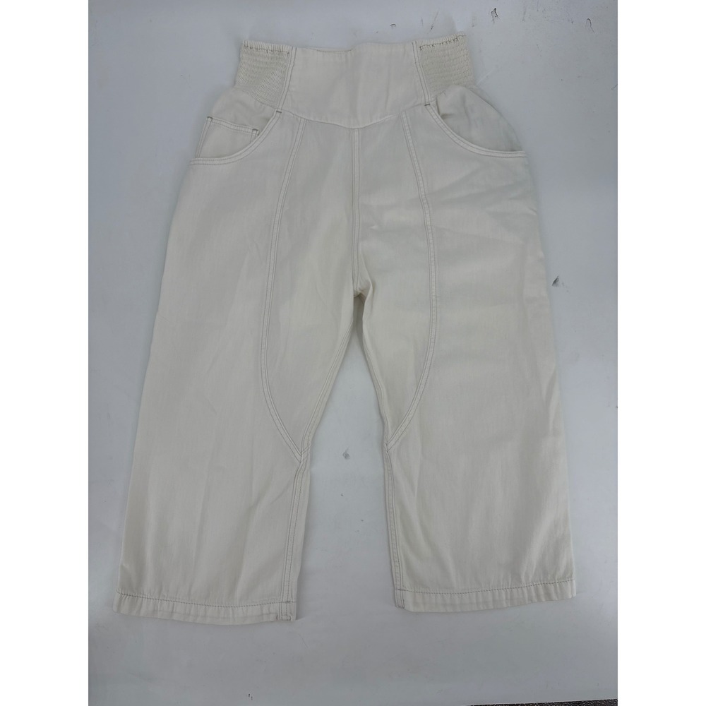 Free People We The Free Lunan Pull On Harem Pants Cream Off White Small Smocked